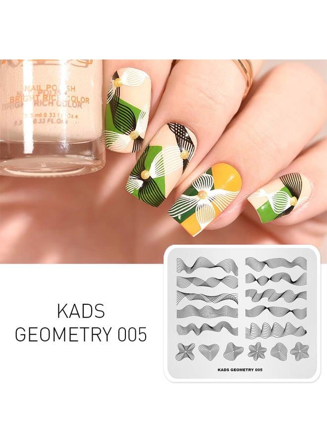 KADS Nail Stamping Plate Geometry Template Image Design Plates for Nail Art Decoration and DIY Nail Art(GE005) - Image 4