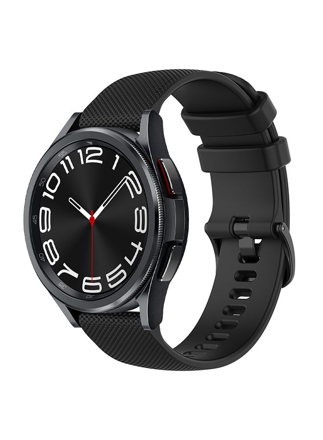 O Ozone Silicone Bands For Samsung Galaxy Watch Ultra LTE 47mm / Galaxy Watch 3 45mm 22mm Silicone Sports Replacement Strap with Metal Buckle- Black - Image 1