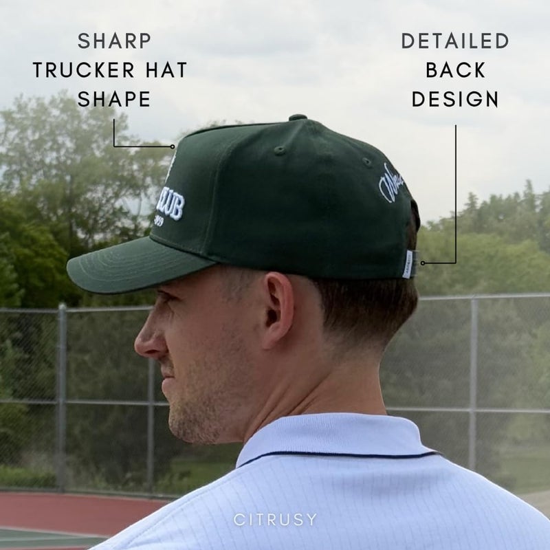 CITRUSY Vintage Sport Trucker Hat | Men & Women | Trendy Pickleball Health Golf Hats Men | American Country Western Cute Cowgirl Caps | Retro Baseball Cotton | Snapback (The Wellness Club | Green) - Image 5