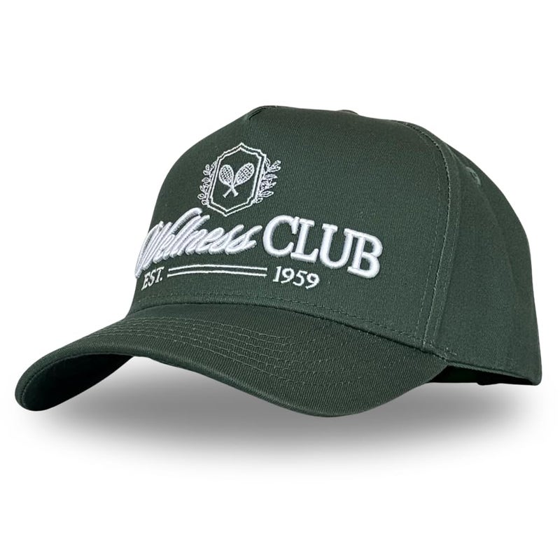 CITRUSY Vintage Sport Trucker Hat | Men & Women | Trendy Pickleball Health Golf Hats Men | American Country Western Cute Cowgirl Caps | Retro Baseball Cotton | Snapback (The Wellness Club | Green) - Image 1