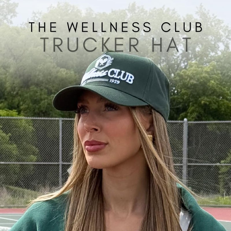 CITRUSY Vintage Sport Trucker Hat | Men & Women | Trendy Pickleball Health Golf Hats Men | American Country Western Cute Cowgirl Caps | Retro Baseball Cotton | Snapback (The Wellness Club | Green) - Image 4
