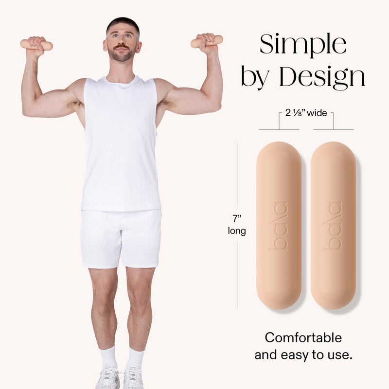 Bala Bars Dumbbell Set for Women & Men, 3lb Dumbbells (Sand) - Set of 2 Bars Designed for Walking, Strength Training, HIIT, Boxing & Aerobics - Dumbbell Weights for Working Out at Home - Image 4