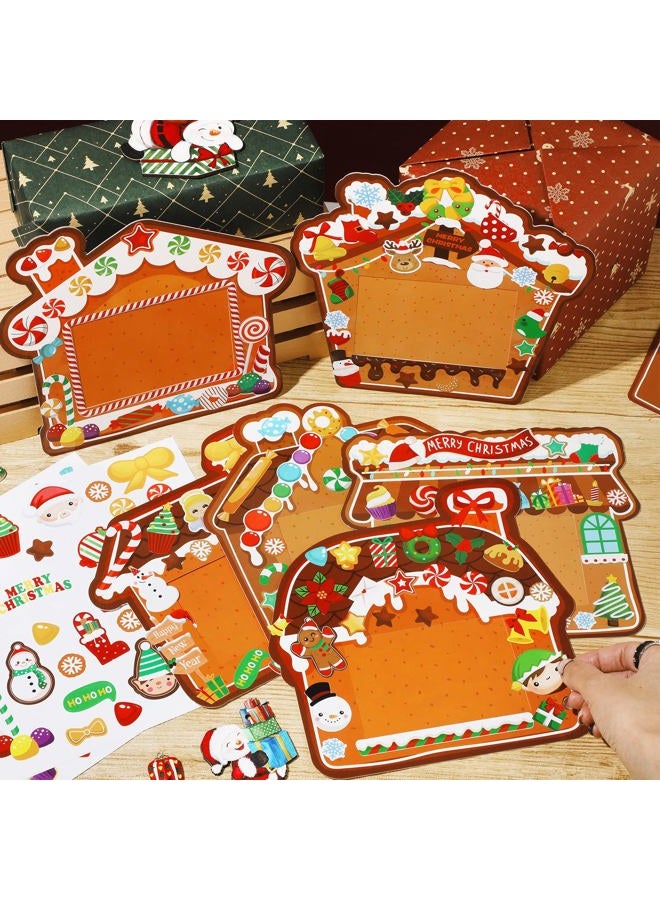Funrous Christmas Picture Frame Craft Gingerbread House Ornaments DIY Gingerbread House Photo Frame Christmas Tree Hanging Decorations for Kids Xmas Party Decor Home Class Decorations - Image 2