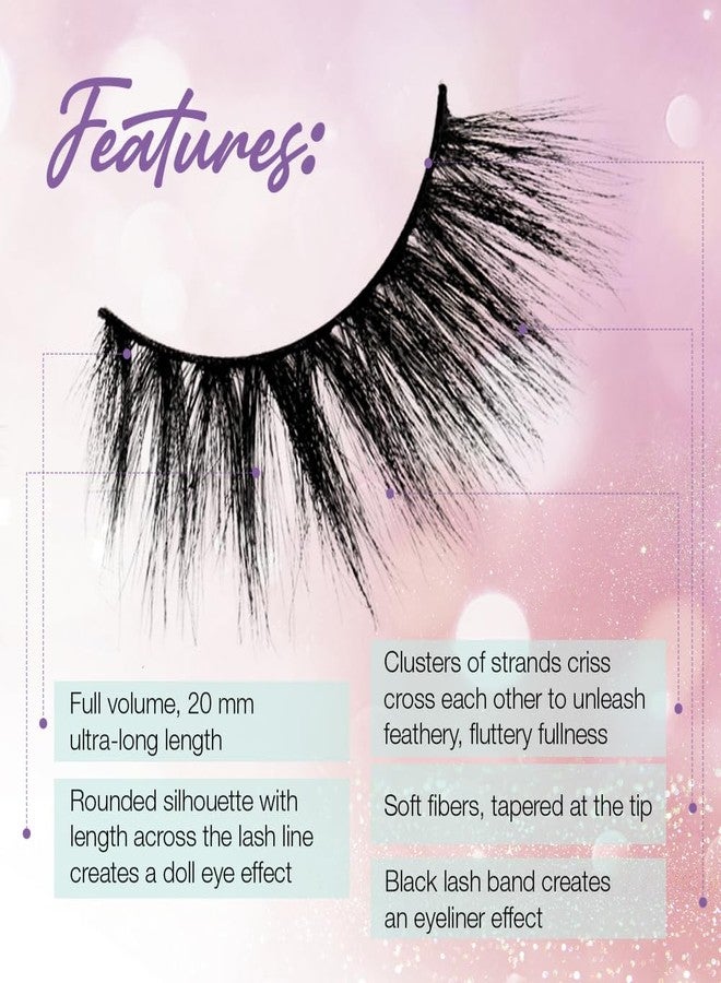 Ardell Winks Par'tay Lashes, Full Volume, 20mm Ultra-Long False Eyelashes, Feathered and Fluttery, Black Band, 1 Pair - Image 4
