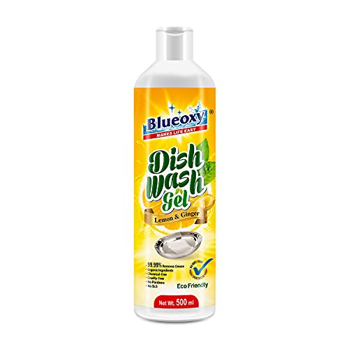 BLUEOXY Dish Wash liquid Gel | Dish washing Liquid Gel | Vessel Liquid Gel | Liquid Kitchen Soap | Utensil Cleaner | Grease Cleaner for All Utensils | Ecological Formula | 500 ML | QTY 1 - Image 1