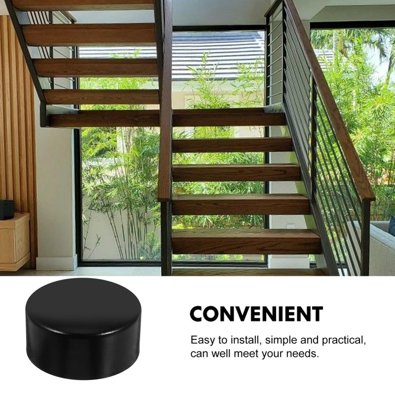 2 Pack Stainless Steel Handrail End Caps Round Decorative Tube Covers Easy Installation - Image 3