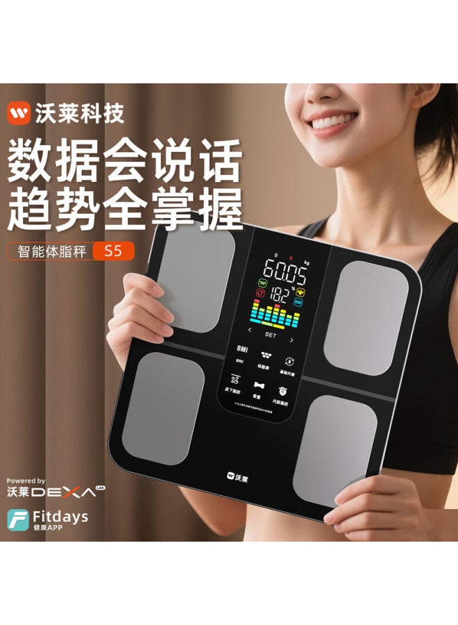 Icomon Wolai Smart Body Fat Scale, Professional Fitness Body Fat Scale, Home Electronic Scale, Weight Loss Scale For Men And Women, Fat Reduction Body Health Scale, Black Rechargeable Model - Image 1