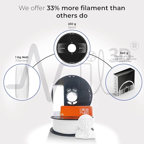 NFIL3D 1.6KG PETG+ Snow White 3D Printer Filament | Filaments for 3D Printer| 1.75mm| Accuracy - +/- 0.015mm | 1000g 3D Filament, 250g Spool & 350g Packaging Weight (Total Weight 1.6KG) - Image 4