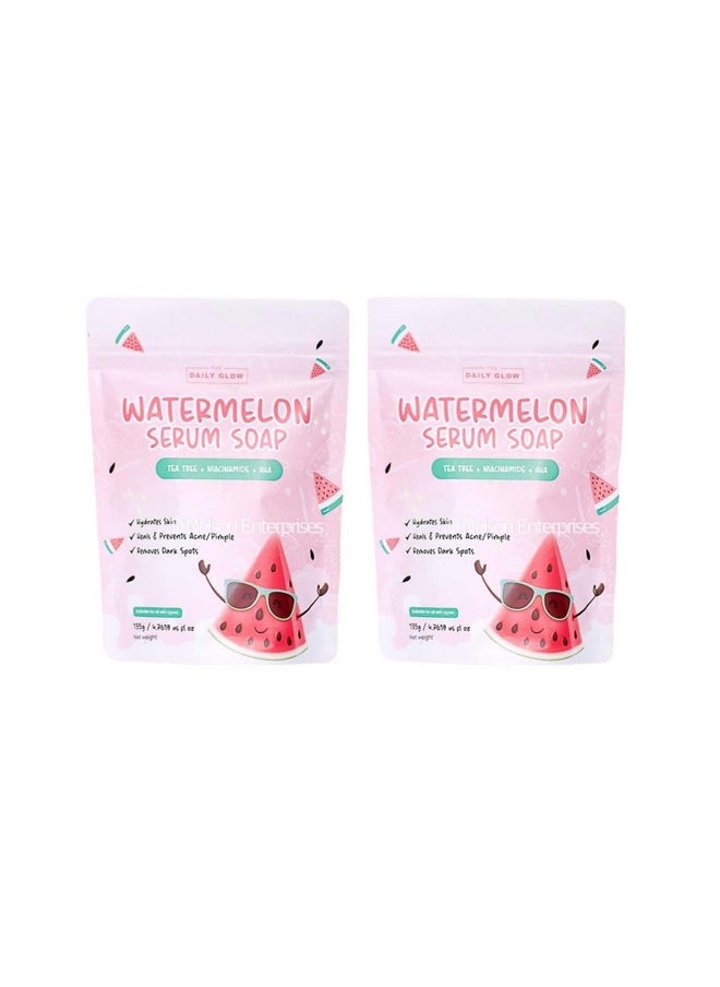 The Daily Glow Essentials - Watermelon Serum Soap, 2 Bars X 135G - Image 1