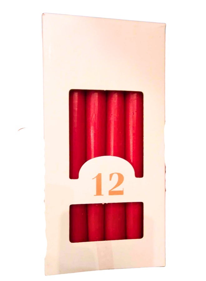 Chase Up Tall Candles Pack of 12-Unscented Dinner Long Candles - Paraffin wax candle for studying with Cotton Wicks - 25 cm Long Burning birthday Candles - Image 2