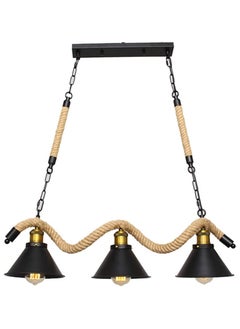 SP SUPER POWER Vintage 3-Light Hemp Rope Chandelier Ceiling Lighting Fixture Retro Industrial Pendant Lamp for Kitchen Island Living Room Dining Room Bedroom  - Image 1