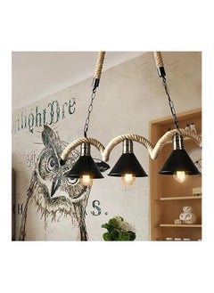 SP SUPER POWER Vintage 3-Light Hemp Rope Chandelier Ceiling Lighting Fixture Retro Industrial Pendant Lamp for Kitchen Island Living Room Dining Room Bedroom  - Image 4