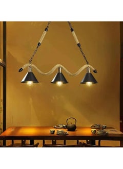 SP SUPER POWER Vintage 3-Light Hemp Rope Chandelier Ceiling Lighting Fixture Retro Industrial Pendant Lamp for Kitchen Island Living Room Dining Room Bedroom  - Image 3