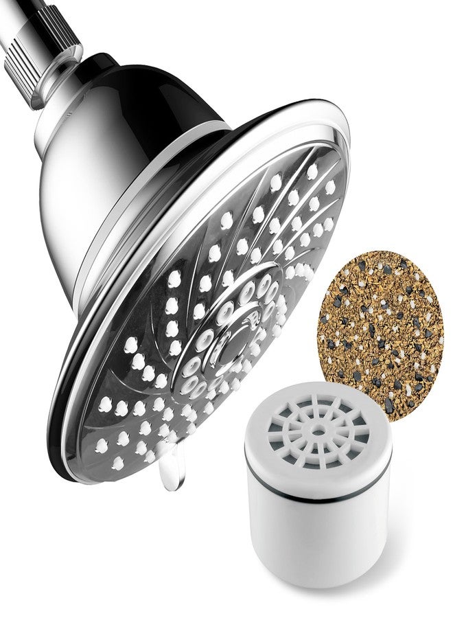 HOTEL SPA - Shower Head High Pressure with Shower Filter - 6 Inch Rain Shower Head - Enriched KDF, Showerhead Filter for Hard Water, 6-Setting, Ultra-Luxury, Showerspa (Chrome) - Image 1