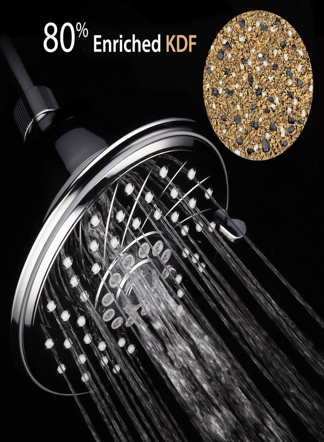 HOTEL SPA - Shower Head High Pressure with Shower Filter - 6 Inch Rain Shower Head - Enriched KDF, Showerhead Filter for Hard Water, 6-Setting, Ultra-Luxury, Showerspa (Chrome) - Image 2