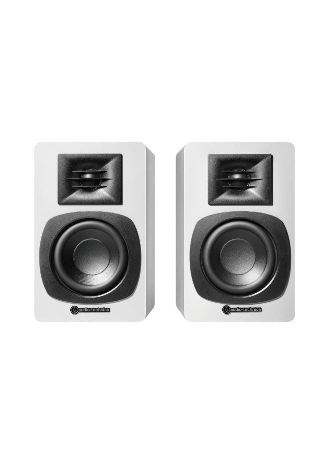 Audio-Technica AT-SP3X Powered Bookshelf Speakers – White - Image 1