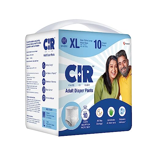 CIR Adult Diaper Pants Style | Adult Diaper Extra Large (XL)|Waist (100-150cm I 40"-59") |10 hr Absorption-Protection | Unisex with Wetness Indicator | Odour Control | Goodness of Aloe Vera | 10 Units - Image 1