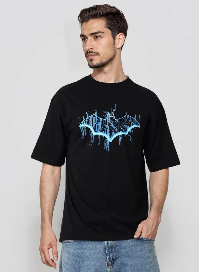 ذا انديان كراج كو Men Boxy Fit Batman Printed Crew Neck Half Sleeves T-Shirt
