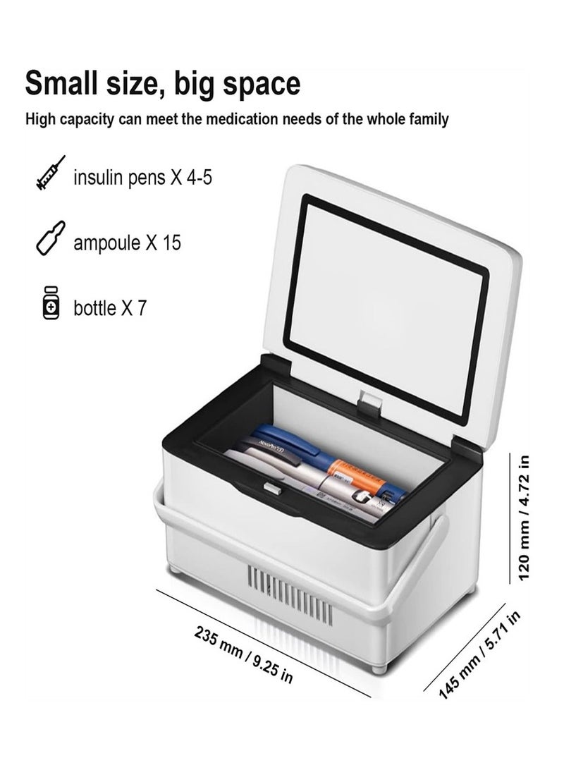 Generic Insulin Cooler Travel Case Mini Refrigerated Diabetic Bag Supplies Fridge Box Large Capacity (White) - Image 5