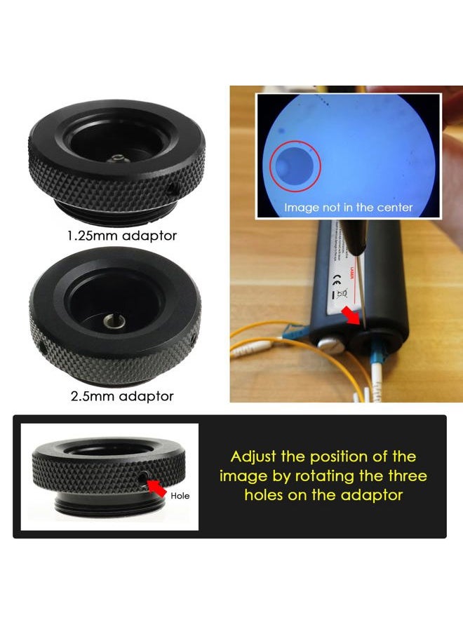 GAIN EXPRESS Optical Fiber Microscope Cable Inspection 400x Magnification 2.5mm Adaptor Including 2.5mm and 1.25mm Adapters  - Image 4