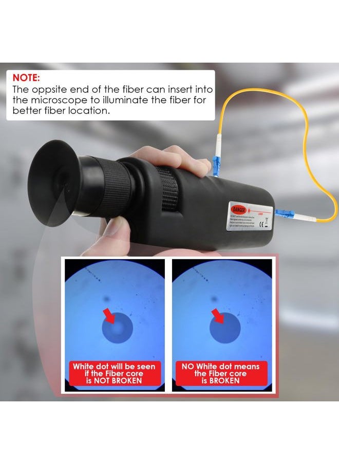 GAIN EXPRESS Optical Fiber Microscope Cable Inspection 400x Magnification 2.5mm Adaptor Including 2.5mm and 1.25mm Adapters  - Image 2