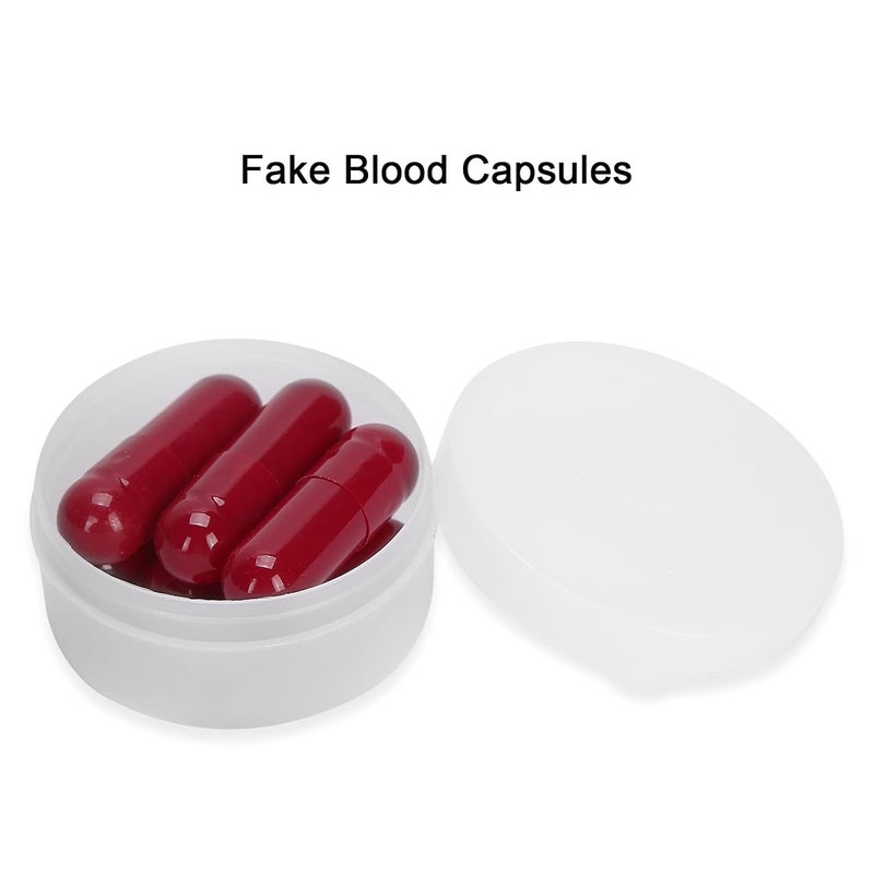 klarako Blood Capsules, Fake Blood Flavored Fake Blood Fake Blood Spray Capsules Halloween Makeup Blood Costume Cosplay Prop Party Trick Supplies Practical Safe and Reliable for Theater - Image 5