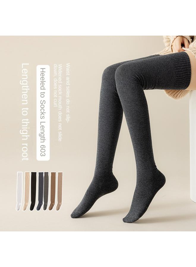 Bluejw Super Long Pressure Knee Socks Women's Autumn And Winter Long Thick Warm Non-slip Jk Thigh Socks Gray High Tube Knee Cotton Socks  - Image 2