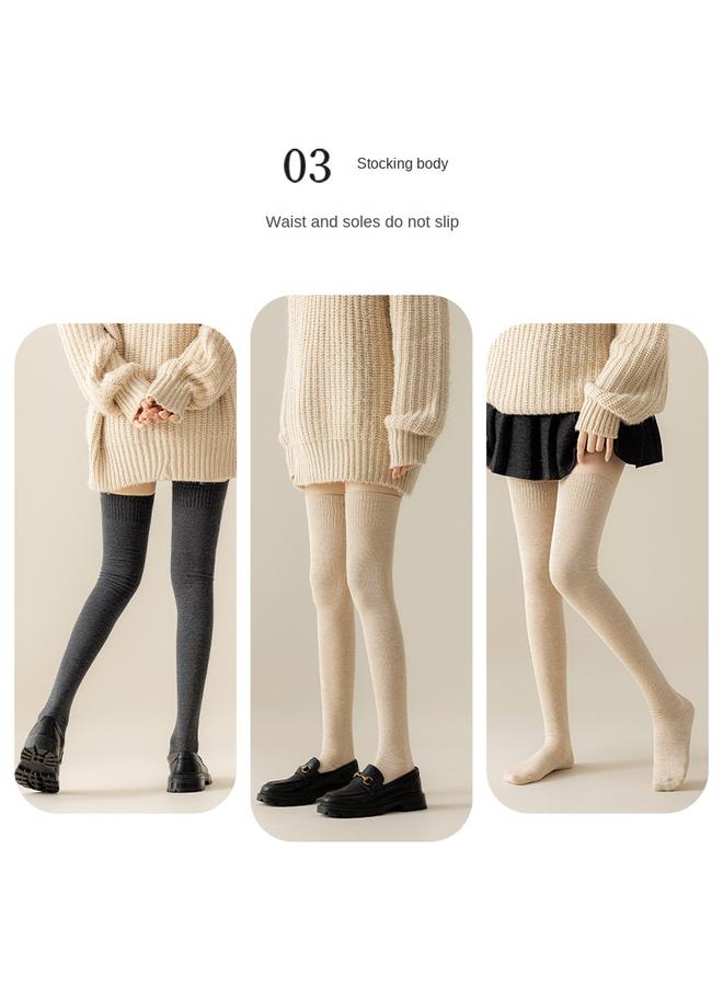 Bluejw Super Long Pressure Knee Socks Women's Autumn And Winter Long Thick Warm Non-slip Jk Thigh Socks Gray High Tube Knee Cotton Socks  - Image 5