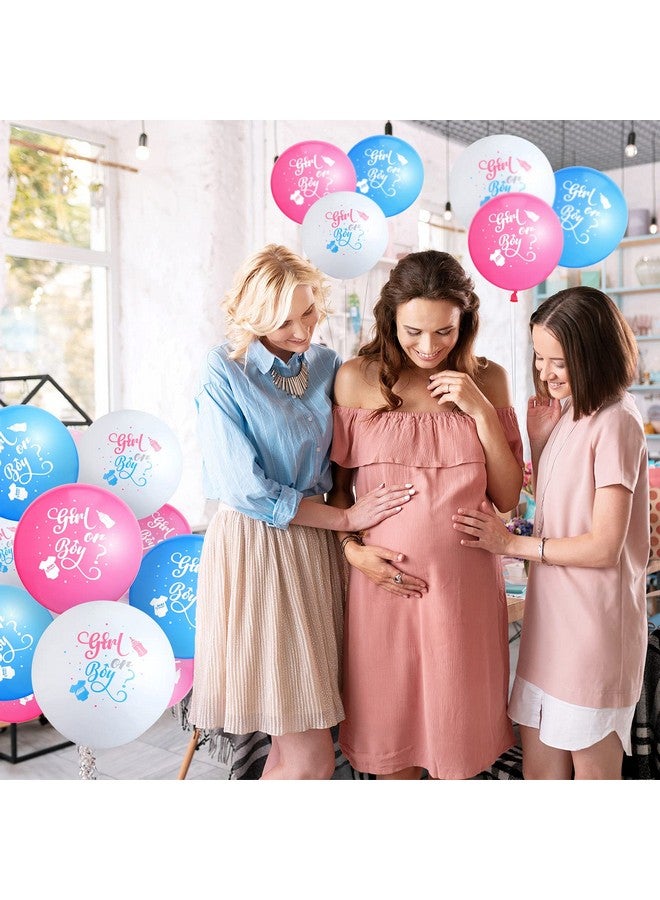 Skylety 60 Pieces Gender Reveal Balloons Girl or Boy Latex Reveal Party Balloon in White, Pink and Blue Shower Party Decorations Supplies for Baby Shower Gender Birthday - Image 5