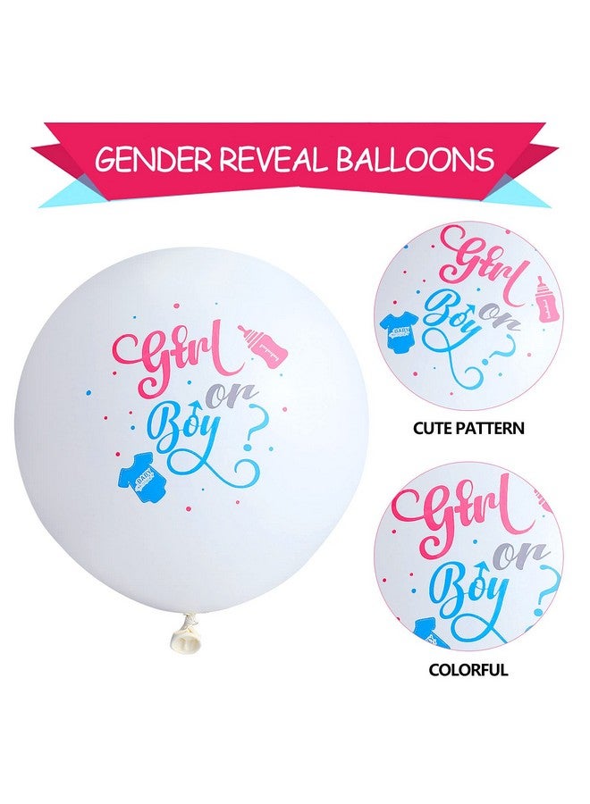 Skylety 60 Pieces Gender Reveal Balloons Girl or Boy Latex Reveal Party Balloon in White, Pink and Blue Shower Party Decorations Supplies for Baby Shower Gender Birthday - Image 3