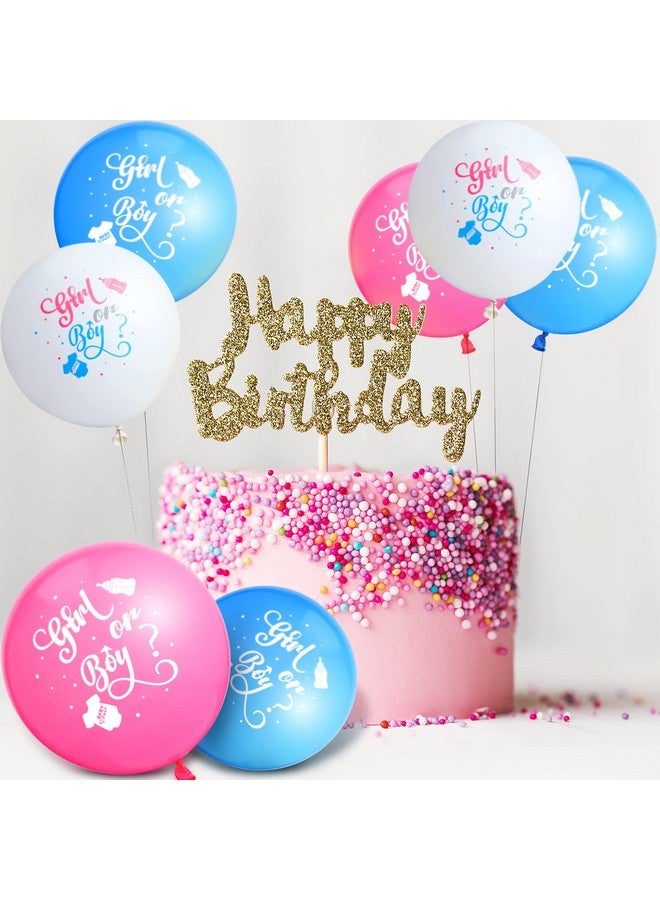 Skylety 60 Pieces Gender Reveal Balloons Girl or Boy Latex Reveal Party Balloon in White, Pink and Blue Shower Party Decorations Supplies for Baby Shower Gender Birthday - Image 4