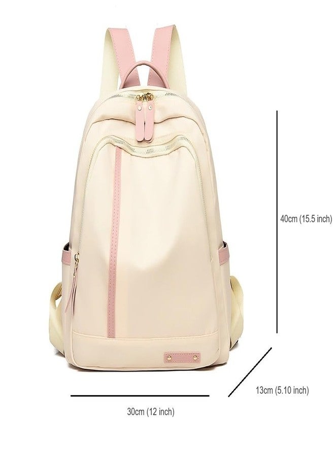 BANQLYN Shoulder Bag For Women Stylish Standard Backpack Purse, European And American Trend Shopping Trip Three-Purpose Standard Backpack Anti-Theft Fashion Backpack Girls College Bags (Cream) - Image 2