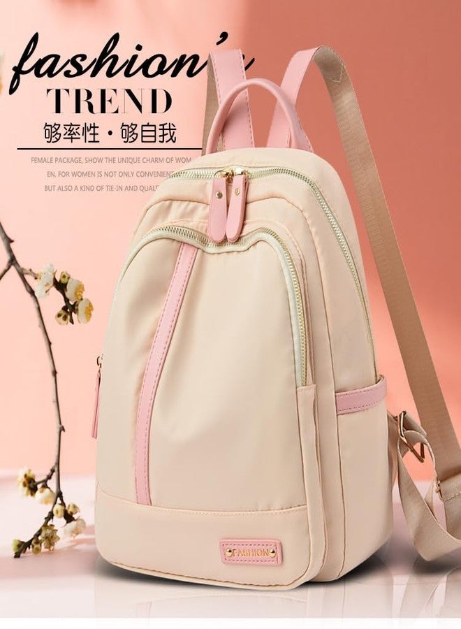 BANQLYN Shoulder Bag For Women Stylish Standard Backpack Purse, European And American Trend Shopping Trip Three-Purpose Standard Backpack Anti-Theft Fashion Backpack Girls College Bags (Cream) - Image 3