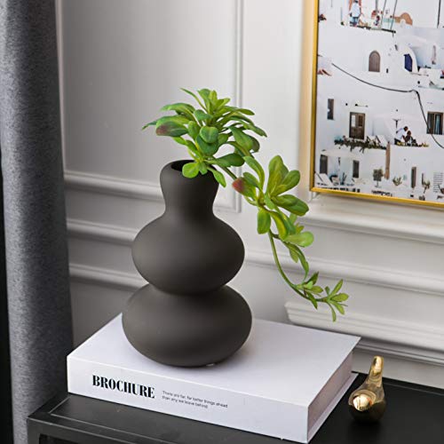 Tenforie Ceramic Vase for Decor, Black Modern Vases for Home Decor Living Room, Home, Office, Centerpiece,Table and Wedding - Image 3