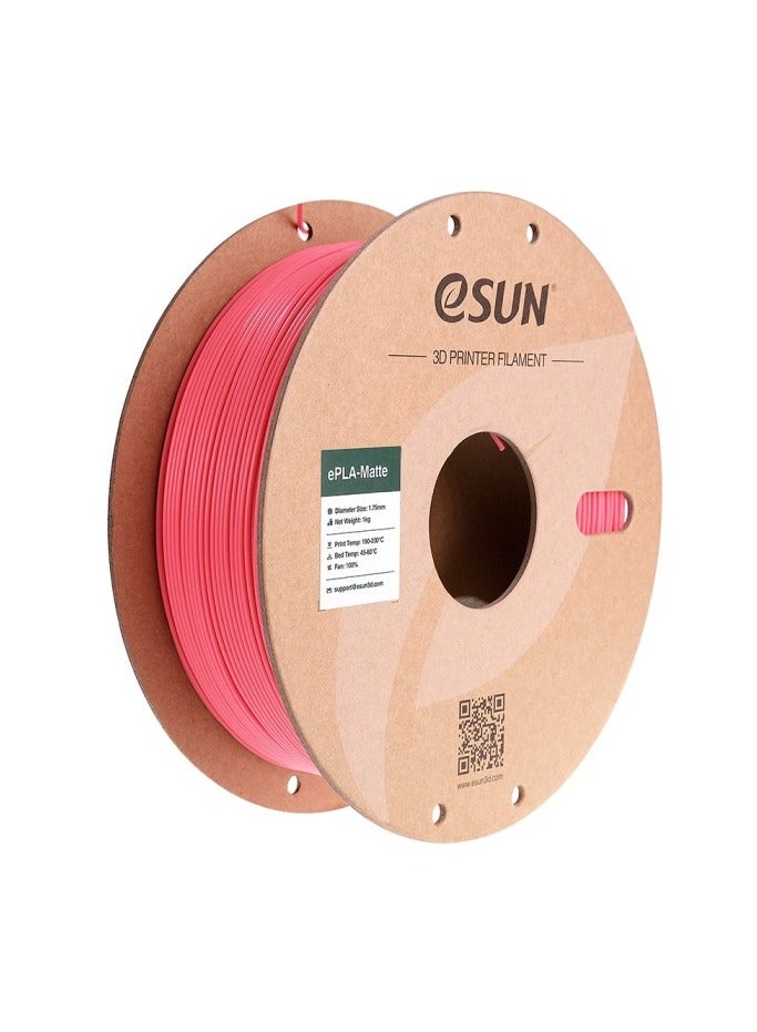 eSUN Matte PLA 3D Printer Filament, PLA 1.75 mm, Dimensional Accuracy +/- 0.05 mm, 1 kg Spool (2.2 lbs) Filament for 3D Printers, Strawberry Red - Image 1