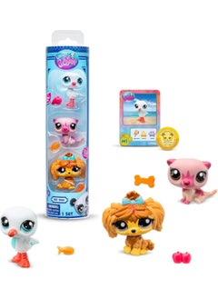 Littlest Pet Shop Minis 3-Piece Figure Set S2 - Otter - Seagull - Dog - 5 cm Minis  - Image 1
