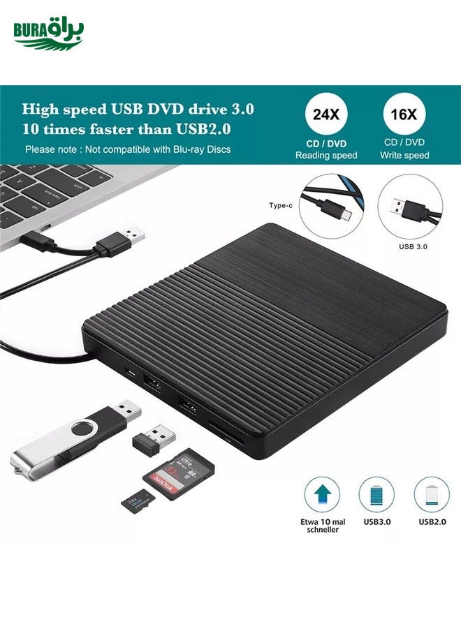 BURAQ Type-C Portable External CD Burner Optical Drive  - Image 5