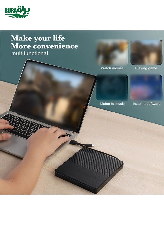 BURAQ - Type-C Portable External CD Burner Optical Drive - Image 1