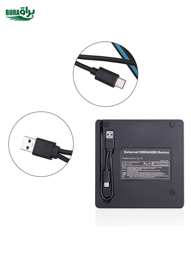 BURAQ Type-C Portable External CD Burner Optical Drive  - Image 3