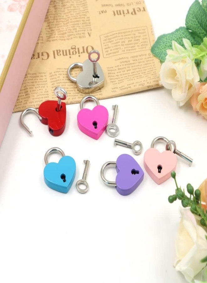 AYNEFY Treasure Chest Padlock, Heart Shaped Metal Lock Colorful Diary Book Security Padlock with Key for Jewelry Box Purse Handbag Cabinet Lockers Letter Box () - Image 4