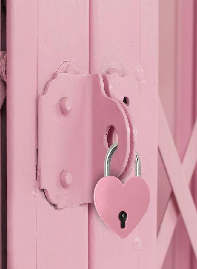AYNEFY Treasure Chest Padlock, Heart Shaped Metal Lock Colorful Diary Book Security Padlock with Key for Jewelry Box Purse Handbag Cabinet Lockers Letter Box () - Image 2