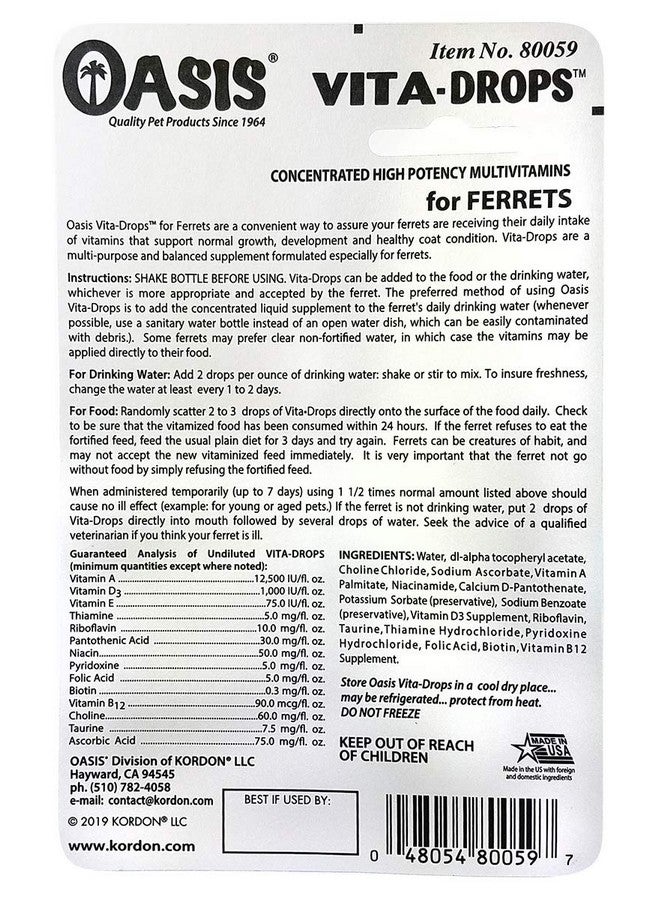 OASIS #80059 Ferret Vita-Drop Vitamins, 2-Ounce - Image 2
