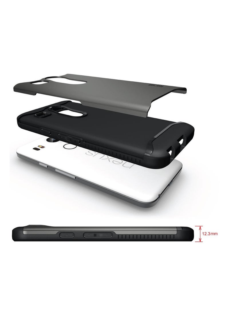 TUDIA - Google Nexus 5X Case, TPU and PC Cover, Dual-Layer Protection, TD-MERGE Design, Metallic Slate - Image 1