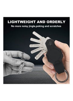 SYOSI Waterproof Key Organizer for Airtag, Key Holder for Airtag, Compact Silicone Keychain for Apple AirTag - Includes Keyring to Attach Car Key Fob (Black, Green)  - Image 3