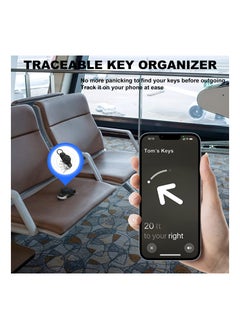 SYOSI Waterproof Key Organizer for Airtag, Key Holder for Airtag, Compact Silicone Keychain for Apple AirTag - Includes Keyring to Attach Car Key Fob (Black, Green)  - Image 2