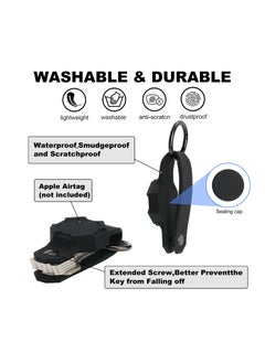 SYOSI Waterproof Key Organizer for Airtag, Key Holder for Airtag, Compact Silicone Keychain for Apple AirTag - Includes Keyring to Attach Car Key Fob (Black, Green)  - Image 4