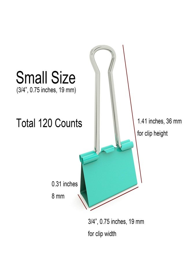 Nctinystore Binder Clips Small Metal Clamp - 3/4 in (0.75 inch)(Small, Light-Green, 120 Count) - Image 2