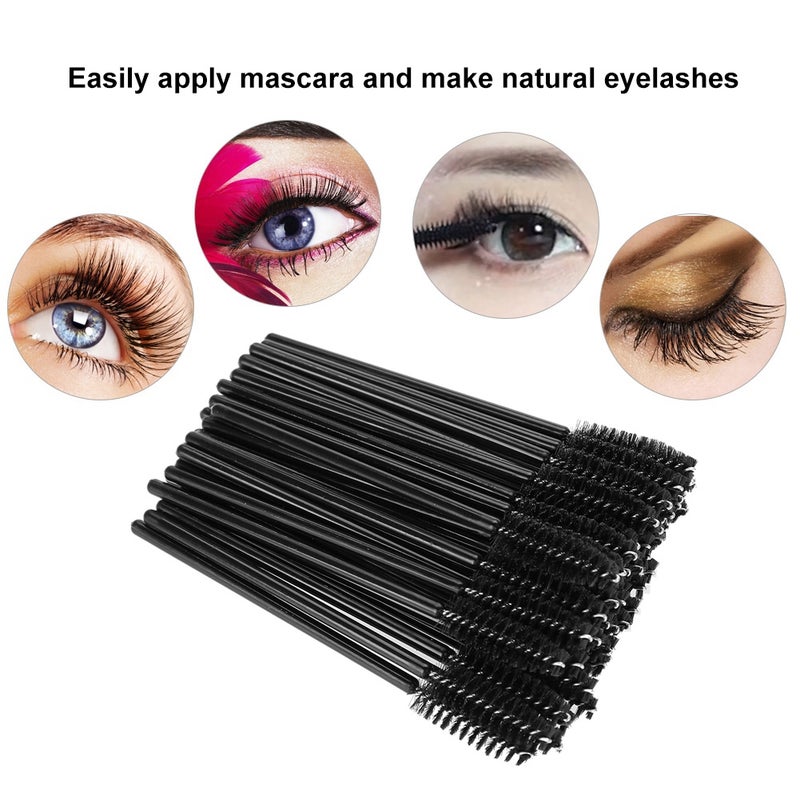 50Pcs Disposable Eyelash Brush Makeup Mascara Wands Extension Applicator Tools Black - Image 4