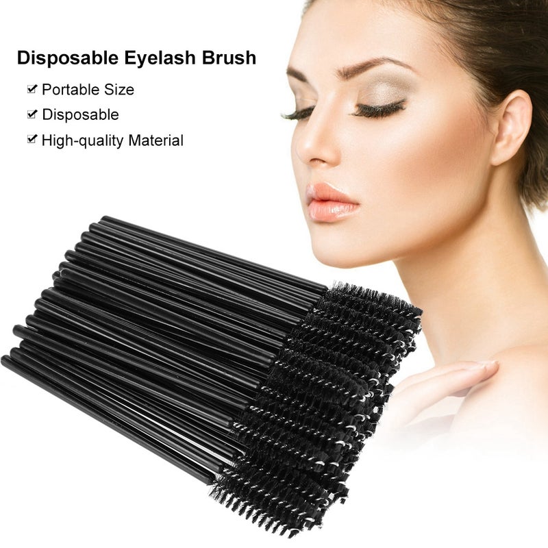 50Pcs Disposable Eyelash Brush Makeup Mascara Wands Extension Applicator Tools Black - Image 3