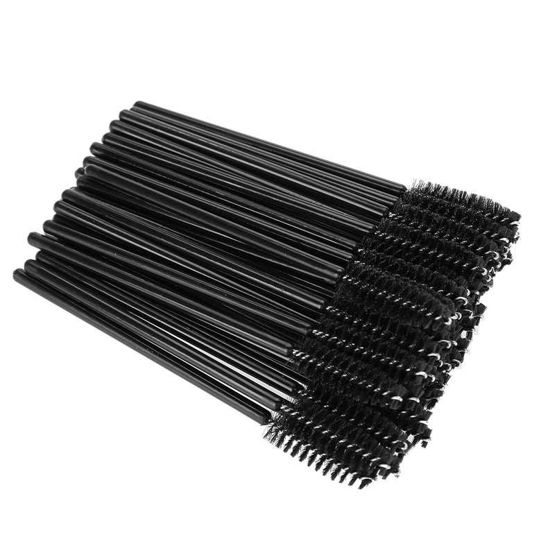 50Pcs Disposable Eyelash Brush Makeup Mascara Wands Extension Applicator Tools Black - Image 1
